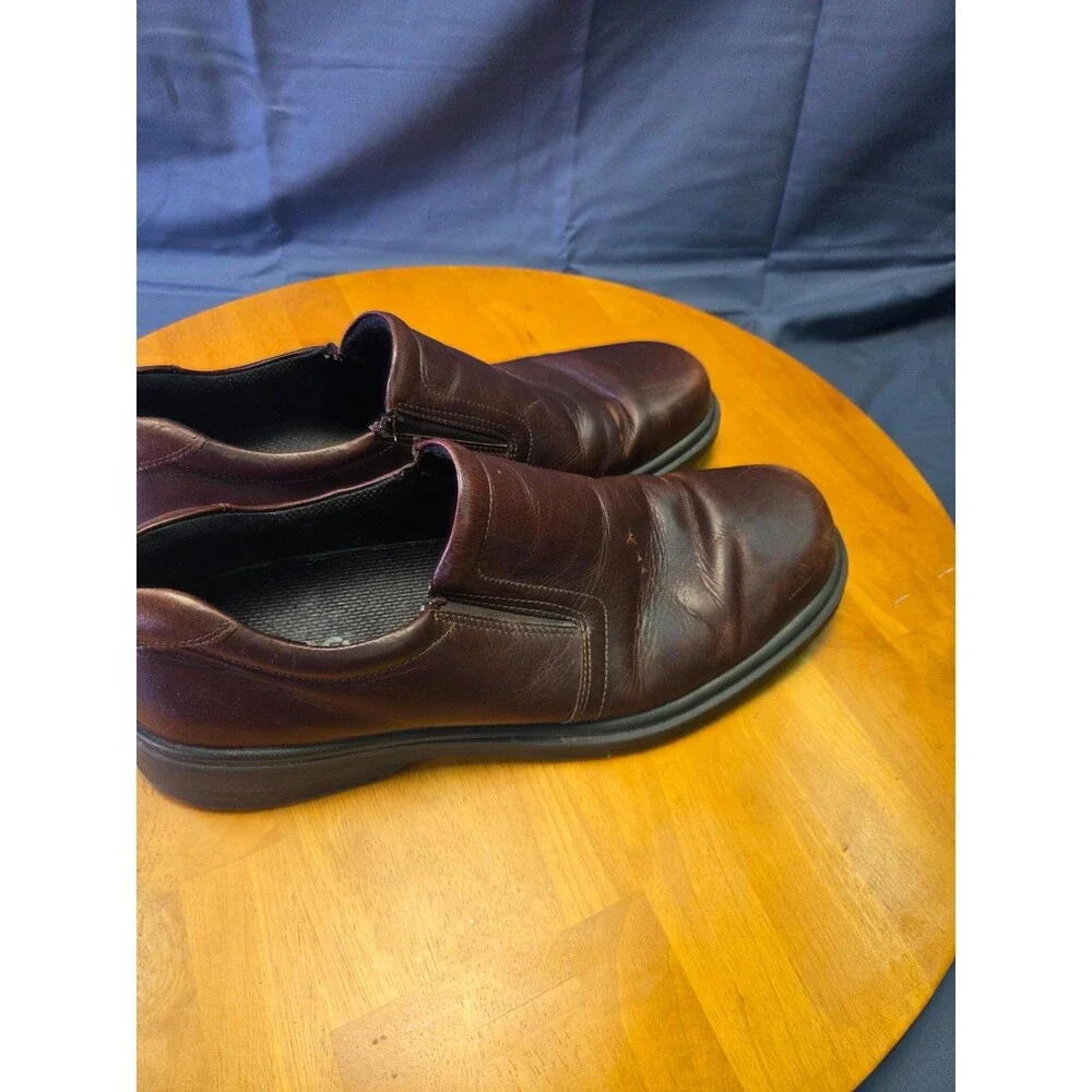 ECCO Men's Brown Leather Slip-On Loafers, EUR Size 48 US 13.5-14